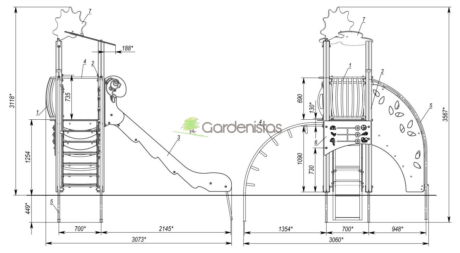 Mänguväljak TE701 Mänguväljakud 2-6 a. 4 Mänguväljak TE701 Mänguväljakud 2-6 a. Gardenistas.eu 4