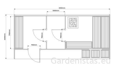 Ovaalne tünnisaun 2,4x5m Ovaalsed saunad Gardenistas.eu 8
