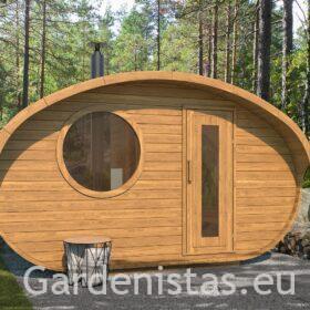 Ovaalsaun SUUR PURAVIK – kolme ruumiga Ovaalsed saunad Gardenistas.eu
