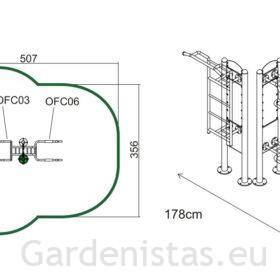 Välijõusaali redel+rööbaspuu OFC-03+06 Välijõusaali treeningseadmed OFC seeria Gardenistas.eu 2