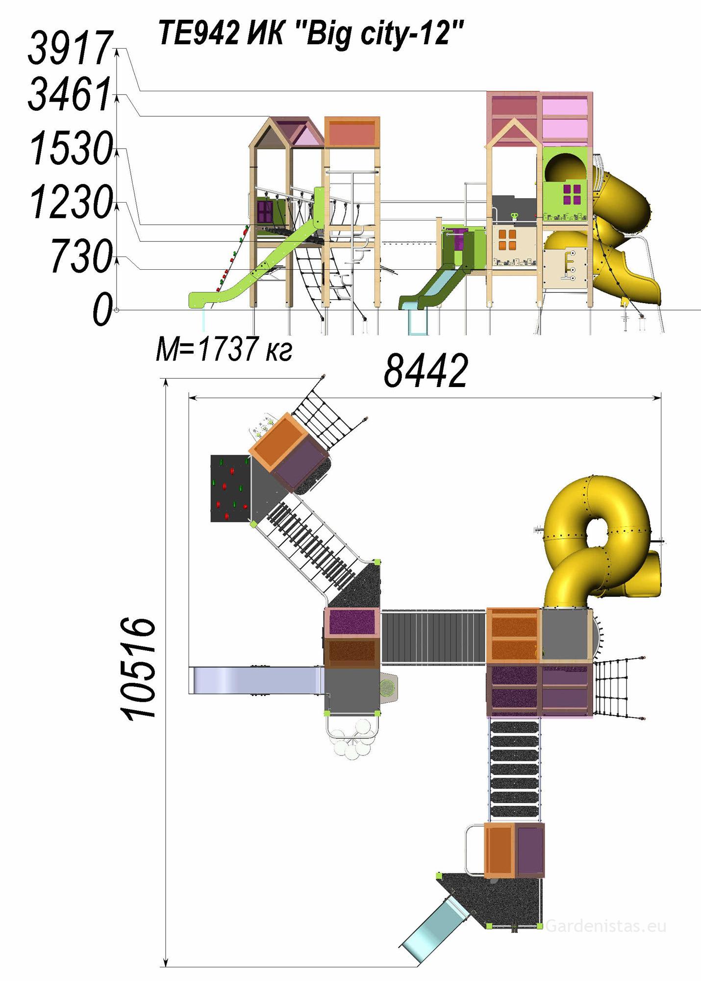 Mänguväljak TE942 Mänguväljakud 3-12 a. 2 Mänguväljak TE942 Mänguväljakud 3-12 a. Gardenistas.eu 2