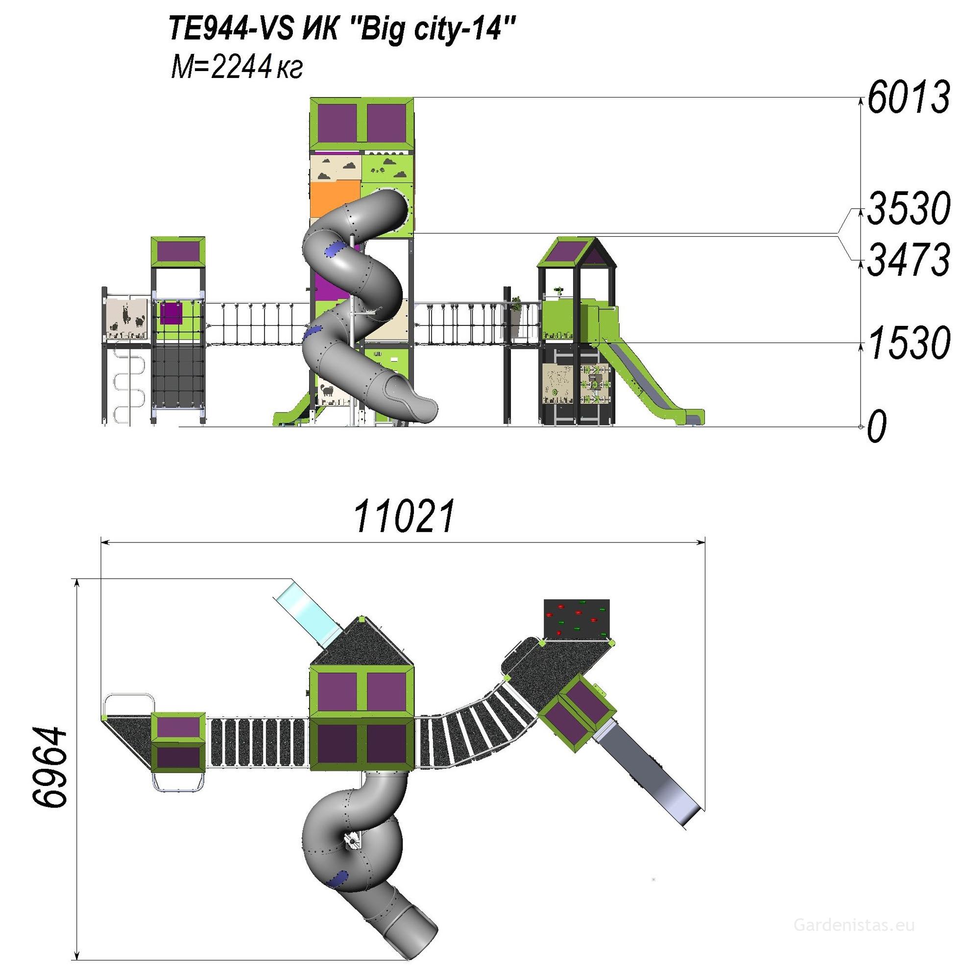 Mänguväljak TE944 Mänguväljakud 3-12 a. 2 Mänguväljak TE944 Mänguväljakud 3-12 a. Gardenistas.eu 2