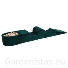 Mängukomplekt minipallimerega – tumeroheline (4 elementi, minipallibassein+100 palli) Mängukomplektid pallimerega Gardenistas.eu 2