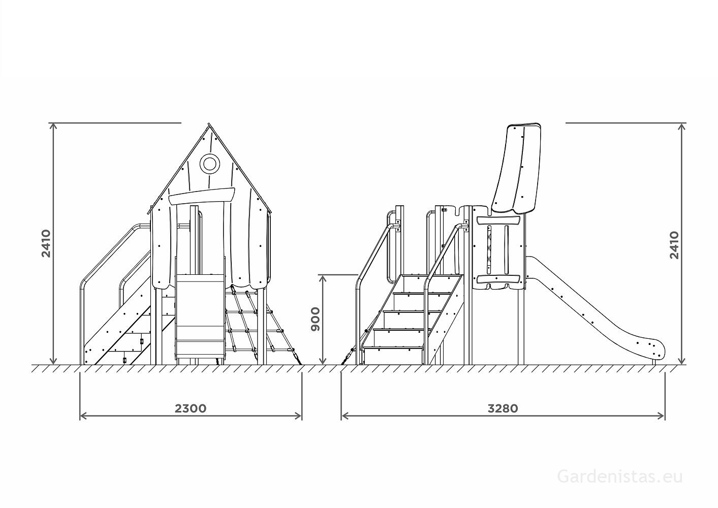 Mänguväljak HBG100 Mänguväljakud 2-6 a. 3 Mänguväljak HBG100 Mänguväljakud 2-6 a. Gardenistas.eu 3
