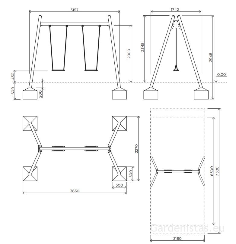Kiigeraam IGZS00 Kiigeraamid 2 Kiigeraam IGZS00 Kiigeraamid Gardenistas.eu 2