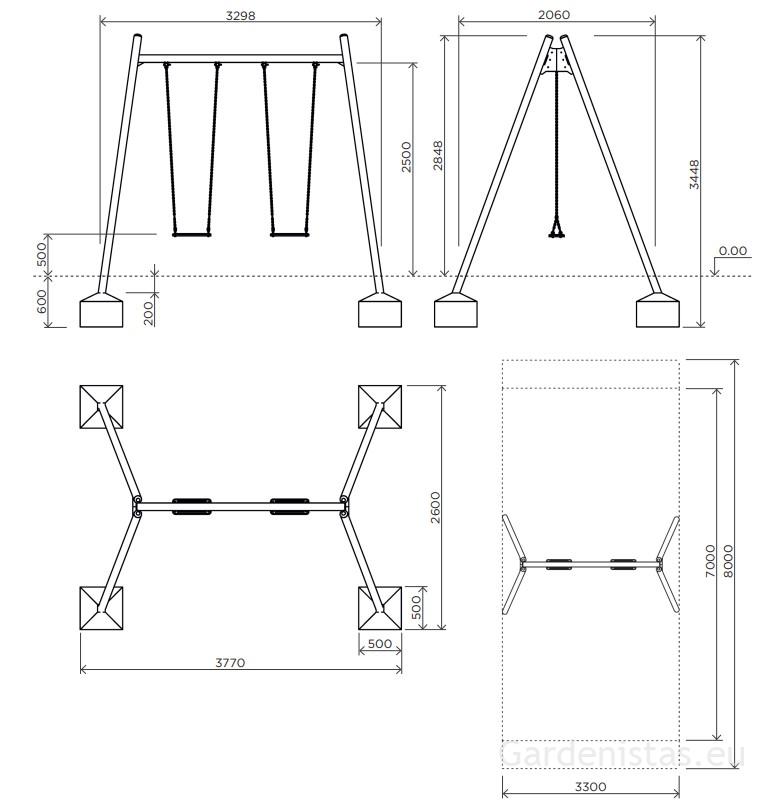 Kiigeraam IGZS01 Kiigeraamid 2 Kiigeraam IGZS01 Kiigeraamid Gardenistas.eu 2