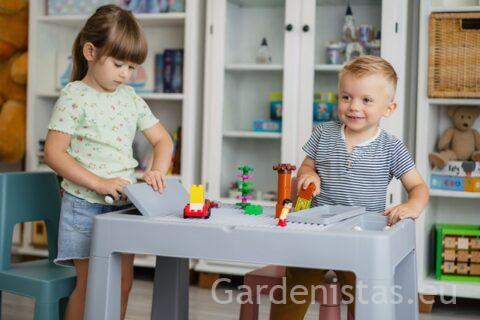 Legolaud + 2 tooli – hall/ roosa/ türkiissinine Lauad Gardenistas.eu 5