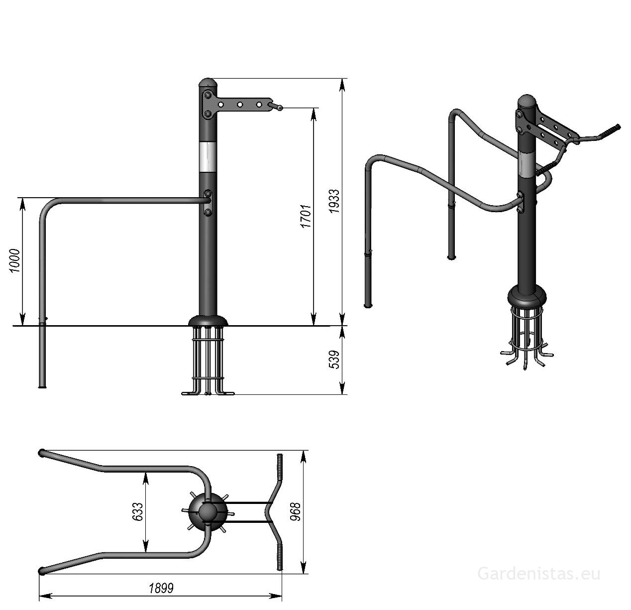 Välijõusaali rinna ja ülaseljalihaste treeningpink SE105-117-I Välijõusaali treeningseadmed SE-SL seeria 3 Välijõusaali rinna ja ülaseljalihaste treeningpink SE105-117-I Välijõusaali treeningseadmed SE-SL seeria Gardenistas.eu 3