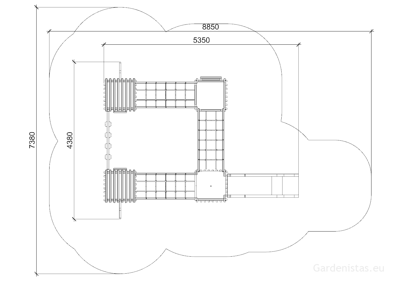 Mänguväljak HUGO Mänguväljakud 3-12 a. 2 Mänguväljak HUGO Mänguväljakud 3-12 a. Gardenistas.eu 2