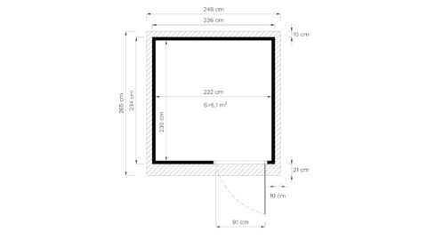 Aiamaja Pentus 2 Office (5.27 m2) Aiamajad Gardenistas.eu 30