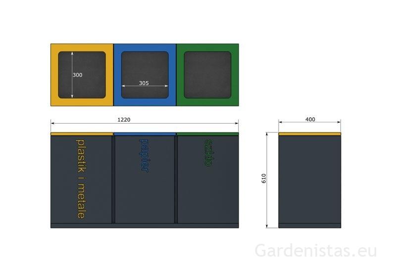 Jäätmeprügikast “Satis III 3x65l” Jäätmeprügikastid siseruumi 2 Jäätmeprügikast “Satis III 3x65l” Jäätmeprügikastid siseruumi Gardenistas.eu 2