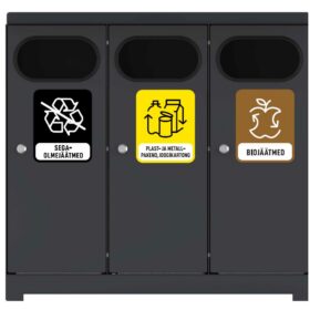 Jäätmeprügikast “City III 3x54l” Jäätmeprügikastid väliruumi Gardenistas.eu 2