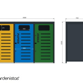 Prügikasti ümbris VII 3x120l Prügimajad ja prügikastide ümbrised 2 Prügikasti ümbris VII 3x120l Prügimajad ja prügikastide ümbrised Gardenistas.eu 2