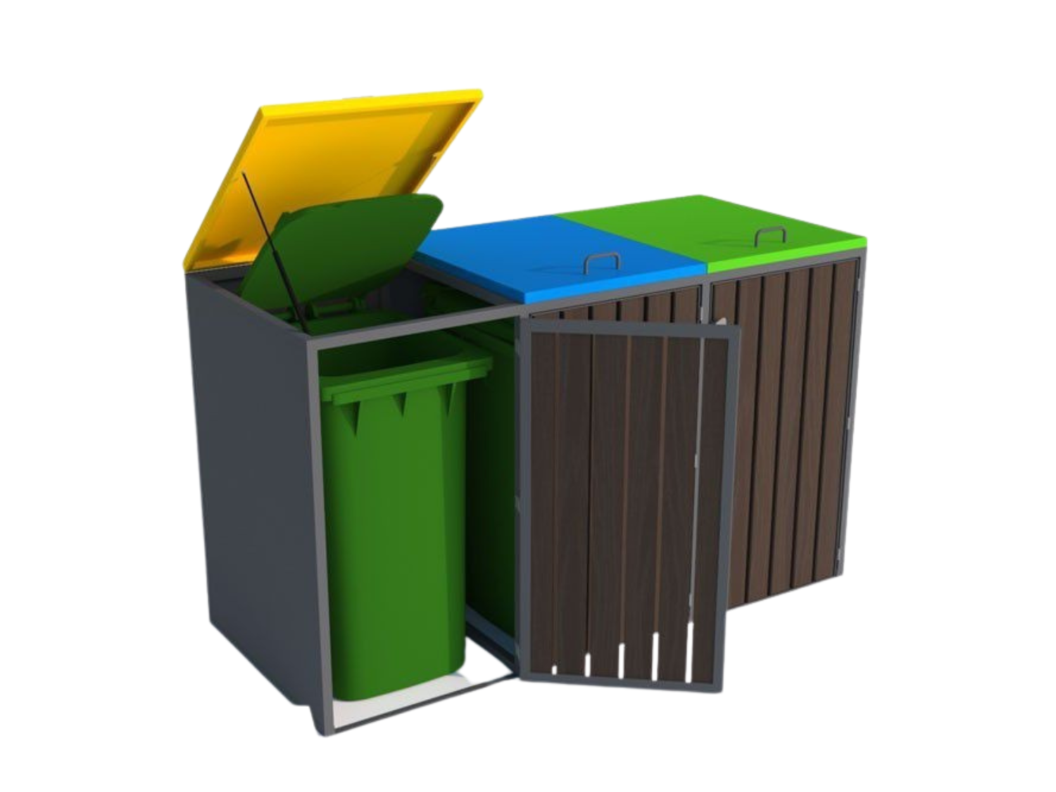 Prügikasti ümbris I 3x240l Prügimajad ja prügikastide ümbrised Prügikasti ümbris I 3x240l Prügimajad ja prügikastide ümbrised Gardenistas.eu